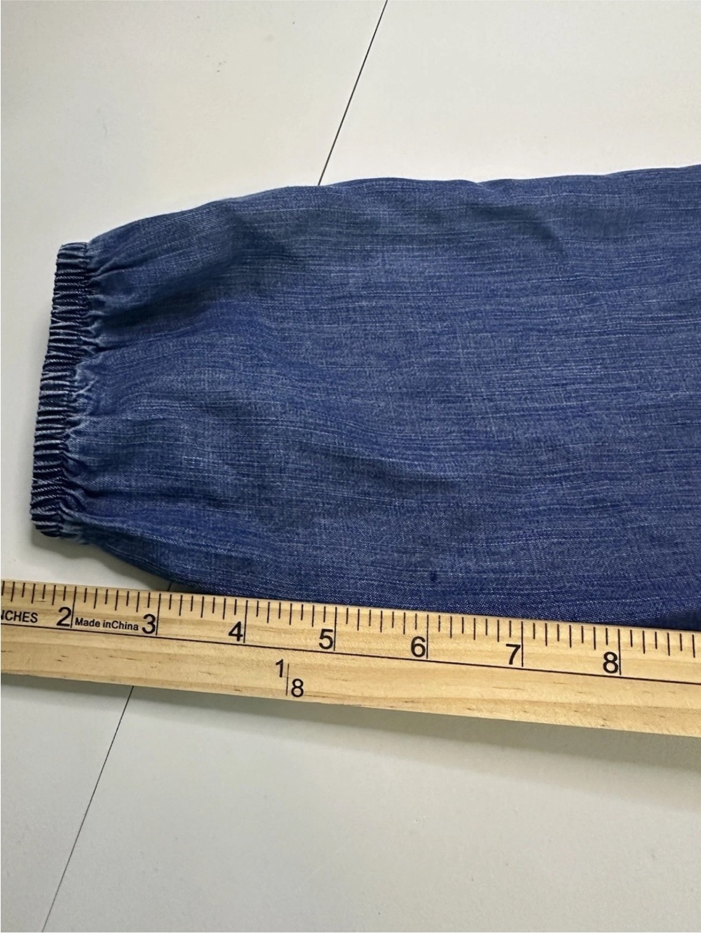CLOTH & STONE Anthropology Sz M Blue Chambray Blouse Women's Peasant Top - Picture 12 of 12